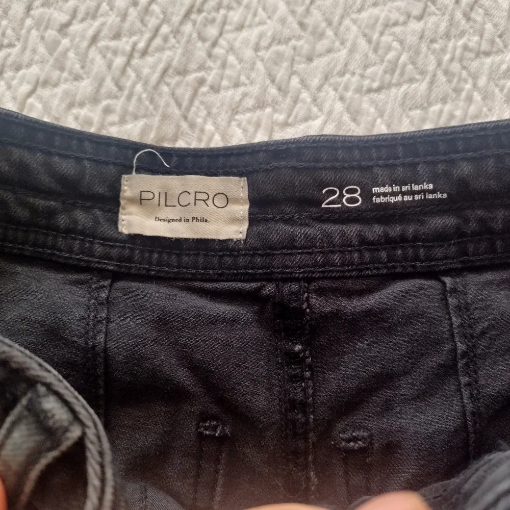 Anthropologie Pilcro Micro Black Denim Shorts Sz 28